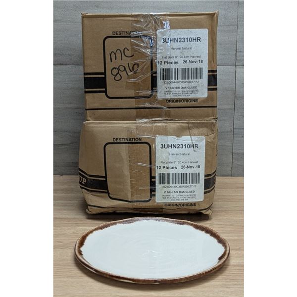 8" Harvest Natural Flat Plates (20.4cm), Dudson 3UHN2310HR - Lot of 24 (2 Cases)