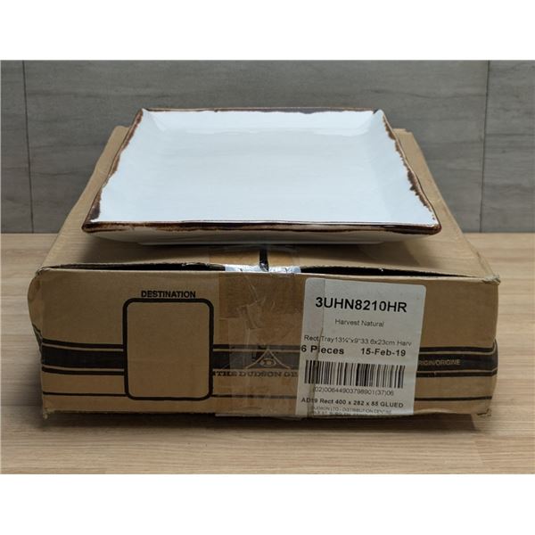 13-1/4" x 9" Harvest Natural Rectangular Trays, Dudson 3UHN8210HR - Lot of 6 (1 Case)