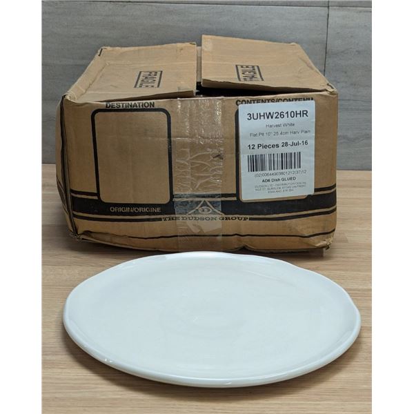 10" Harvest White Flat Plates, Dudson 3UHW2610HR- Lot of 24 (2 Cases)