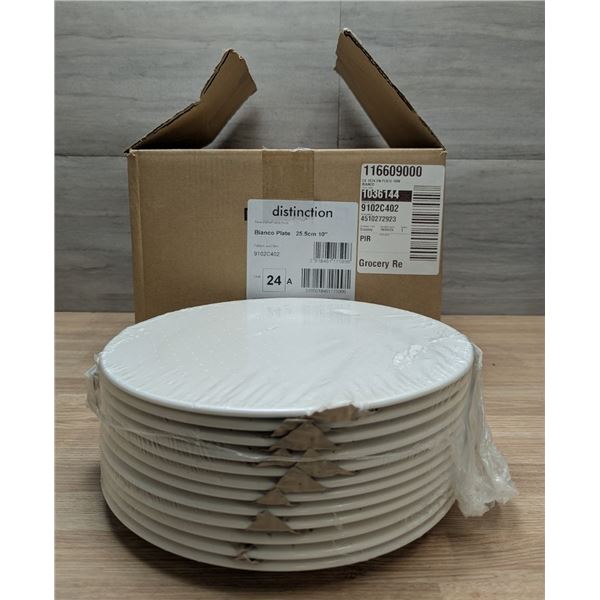 10" Steelite Distinction Bianco White Embossed Plates - Lot of 24 (1 Case)