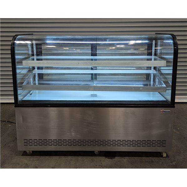 60" Curved Glass Stainless Steel Dry Bakery Case, Omcan 47104