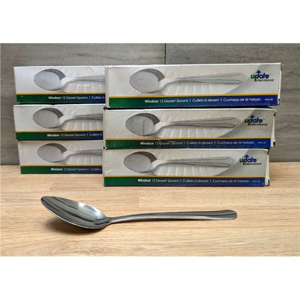Update Windsor 7" Dessert Spoons - Lot of 72 (6 Boxes)