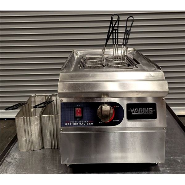 Waring WPC100 3.5 Gallon Electric Pasta Cooker w/4 Round & 2 Rectangular Baskets