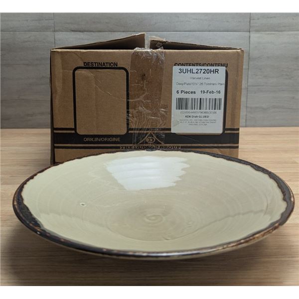 Harvest Linen 10-1/2" (26.7cm) Deep Plates, Dudson 3UHL2720HR - Lot of 6