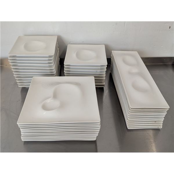 Assorted White Plates/Platters - Lot of Approx. 45pcs | FtC