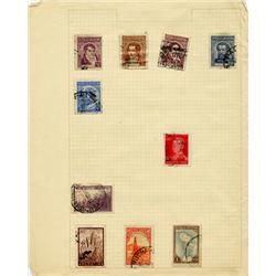 1930s/50s Argentina Hand Made Stamp Collection Album Page 10 Pieces (STM-0285)