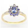 Image 1 : 1.12Ct Natural Tanzanite & Diamond Yellow 9K Gold Ring (JEW-9165X)