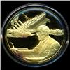 Image 1 : .75oz Franklin Mint PR70 DCAM 24k plated Sterling Silver Round History of the American Presidency T.