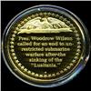 Image 2 : .75oz Franklin Mint PR70 DCAM 24k plated Sterling Silver Round History of the American Presidency T.