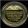 Image 2 : .75oz Franklin Mint PR70 DCAM 24k plated Sterling Silver Round History of the American Presidency C.