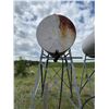 Image 1 : Cylindrical metal fuel  tank mounted on a metal stand, suitable for fuel or 