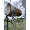 Image 6 : Cylindrical metal fuel  tank mounted on a metal stand, suitable for fuel or 