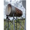 Image 8 : Cylindrical metal fuel  tank mounted on a metal stand, suitable for fuel or 