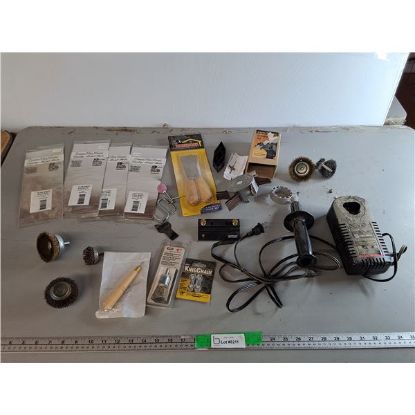 King Canada Battery Charger- Powers On, Putty Knife Set, Aluminum Sheets, Misc.