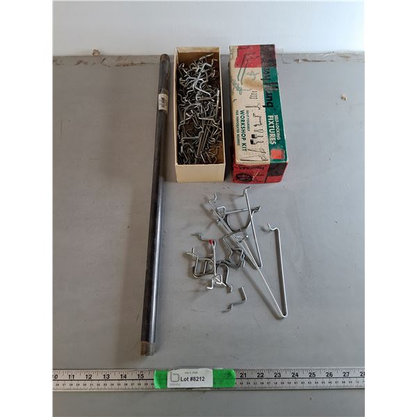 Pegboard Hooks & Metal Pipe 24"- Can't Ship