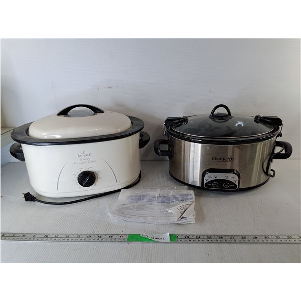 Crock Pot & Rival 8 Qt Roaster Oven-Both As Is, Pickup Only