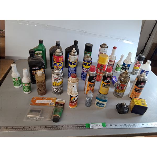 Chemicals Lot- Most 1/2 Full to Full- WD 40, Motor Oil, Gas Line Antifreeze, Misc. Can't Ship
