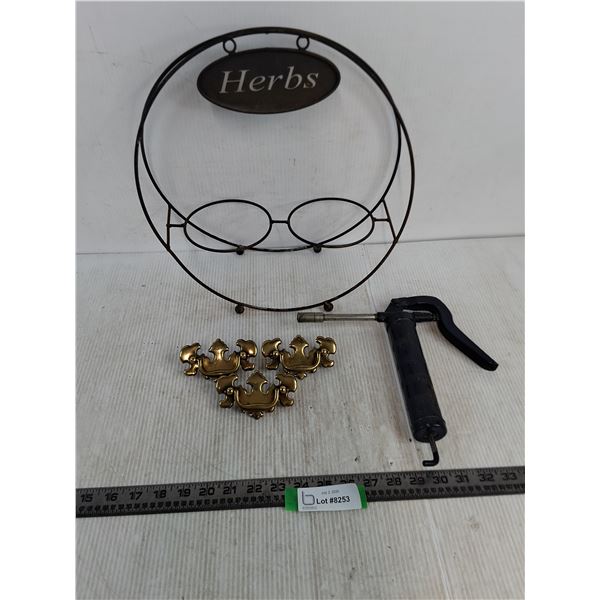 Metal Wire Plant Holder, Drawer Pulls, Grease Gun
