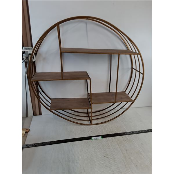 * Metal Wire Wallmount Shelf - 1 Weld Broken - 32.5" Diameter x 8" Deep - Cannot Ship