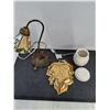 Image 2 : Tiffany Style Desk Lamp - Tested, Scentsy Incense Warmer - Tested, "Golden Leaf" Platter