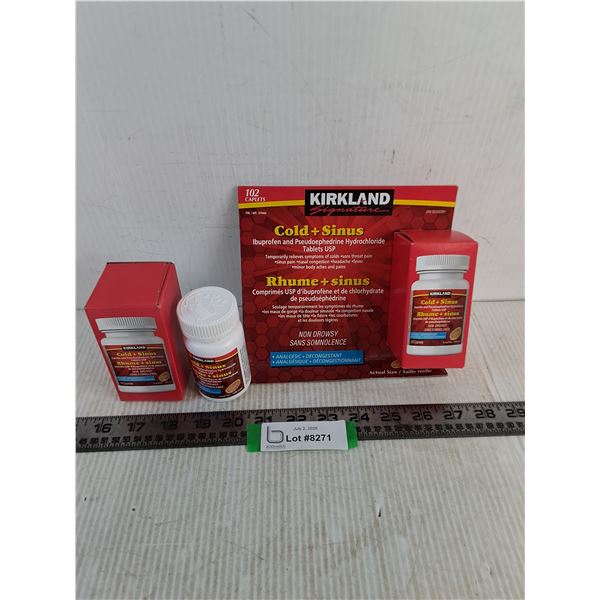 (3) Sealed  Bottles of Kirkland Cold & Sinus Tablets - Expiry 12/2025