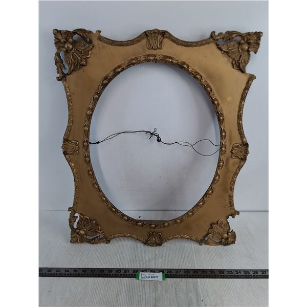Antique Ornate Wooden Frame - Some Cracks - 21" x 26"