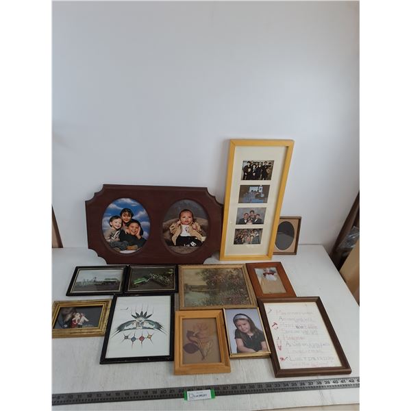 (12) Assorted Photo Frames - Largest 21" x 13.5" - Cannot Ship