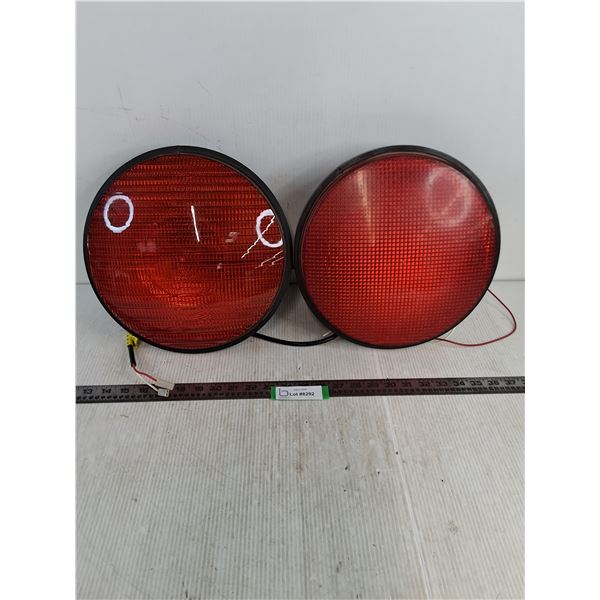 (2) Traffic Light Signals - 12" Diameter - Untested, As is