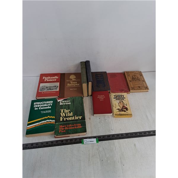 (11) Assorted Books - Tom Sawyer, The Wild Frontier, History of Canada