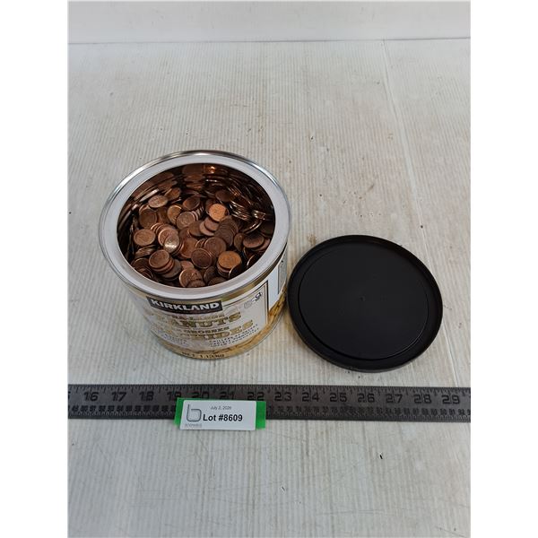 Tin of Bulk Canadian Pennies from 1997-2012 - Consignor States 10 Pounds Weight = $12-$13