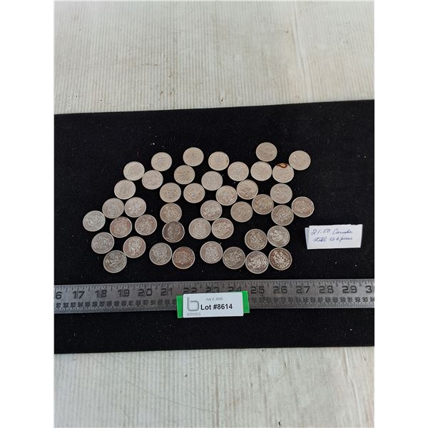 (43) Canadian 50 Cent Coins = $21.50 Face Value