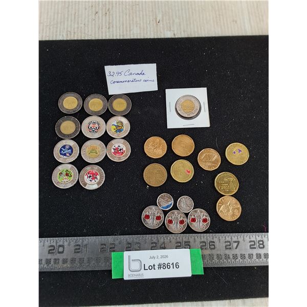 Assorted Mostly Canadian Commerative Coins = $32.95 Face Value