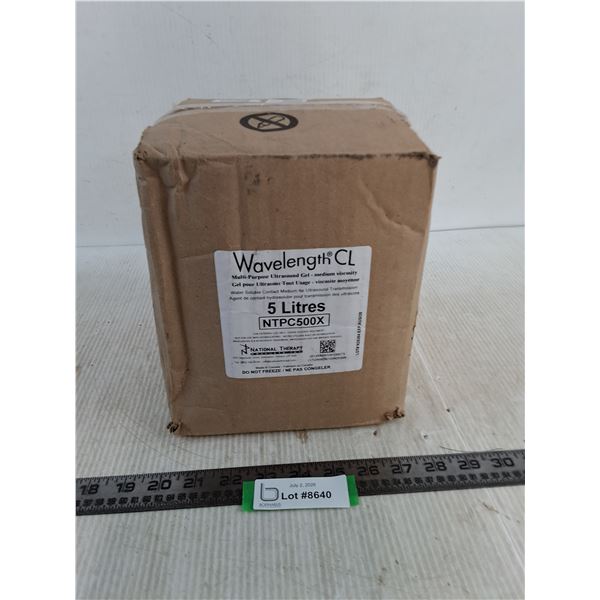 NIB 5-Litre Box of Wavelength CL Ultrasound Gel - Cannot Ship