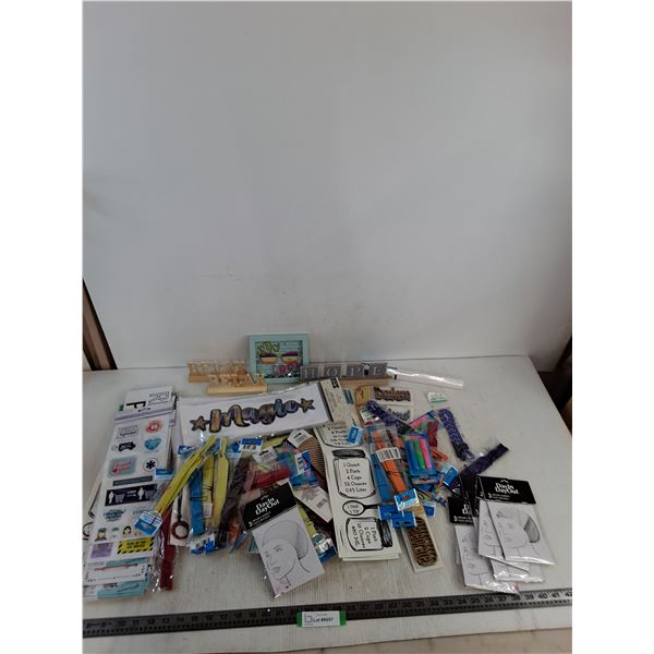 Large Quantity of NIB Stickers, Mood Signs, Eyeglass Cords & Cases, Hairnets, Misc.