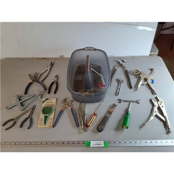 Garden Seeder, Pliers, Wrenches, Misc.
