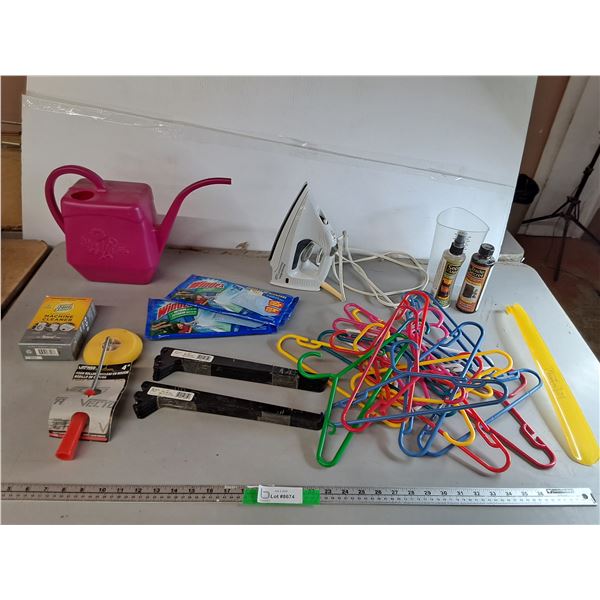 Proctor-Silex Iron- Powers On, Children's Hangers, Plastic Watering Can, Misc. Can't Ship