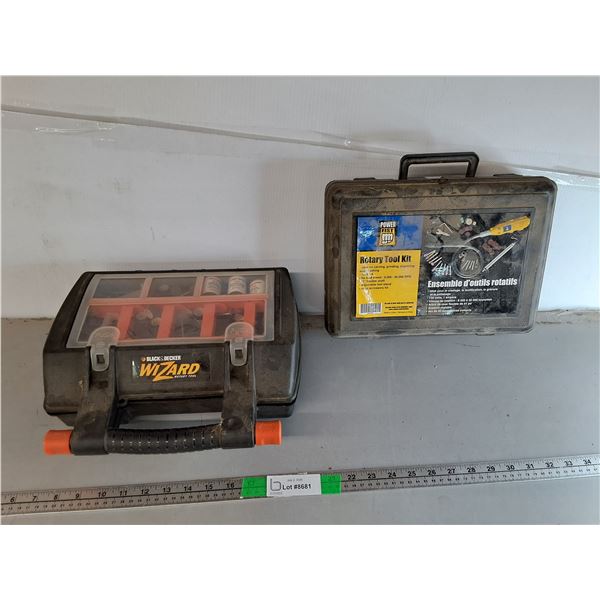 Black & Decker and Power Fist Rotary Tool Kits- Both Power On