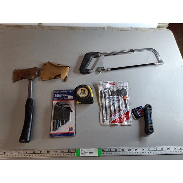Hand Saw, Drill Wood Bits, Metric Hex Key Set, Misc.