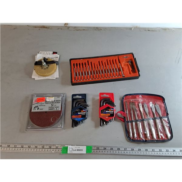 Hex Key Sets, Precision Screwdriver Sets, Wood Drill Bits, Misc.