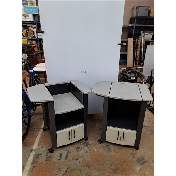 *(2) Metal Cupboards with Wheels No Shipping