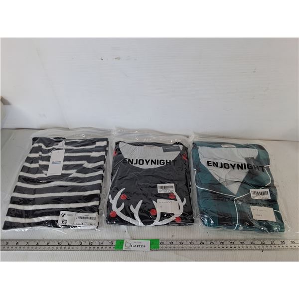 Women's Sweater-L & (2) Long Sleeve Pyjama Sets- M & XL
