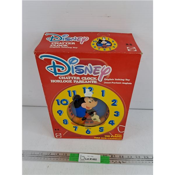 Disney Chatter Clock Talking Toy - Tested, As Is