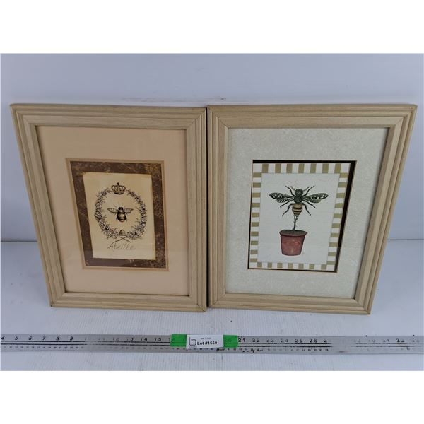 (2) Framed Wall Art Prints 15" x 12"