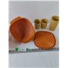 Image 4 : Assorted Tupperware, (3) Containers, (2) Lids, (1) Tall Cup, (2) Small Cups