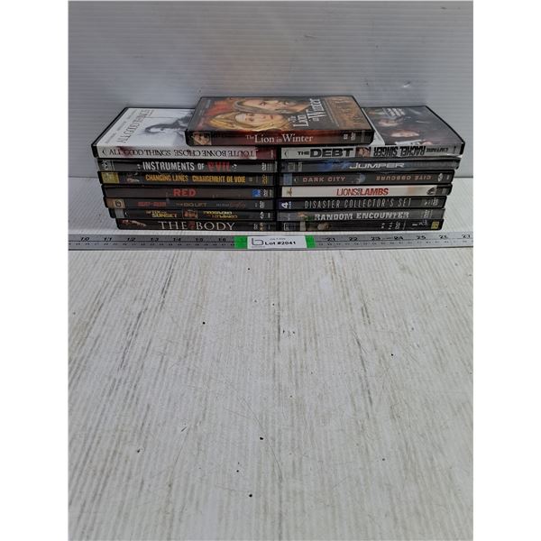 (15) DVD's: The Debt,Lion inWinter,Red,The Body,Dark City and more