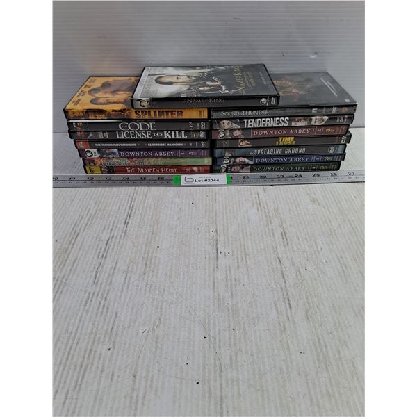(15) DVD's:Downtown Abbey,The Code,Tenderness,Time Lapse and more