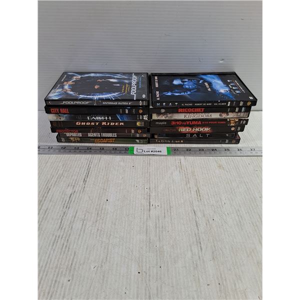 (14) DVD's: Ghost Rider,Ricochet,Salt,The Departed,The Escapist and more