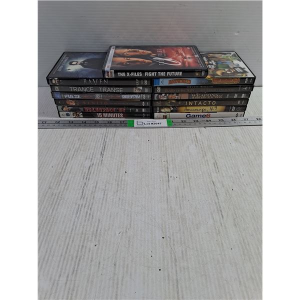 (13) DVD's: X-Files,The Raven,Intacto,The Bunker,Trance,15 Minutes and more
