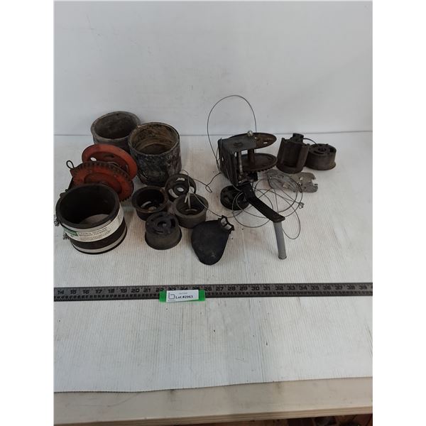 Assorted Plastic & Rubber Hose Couplers, Manual Winches, Misc.