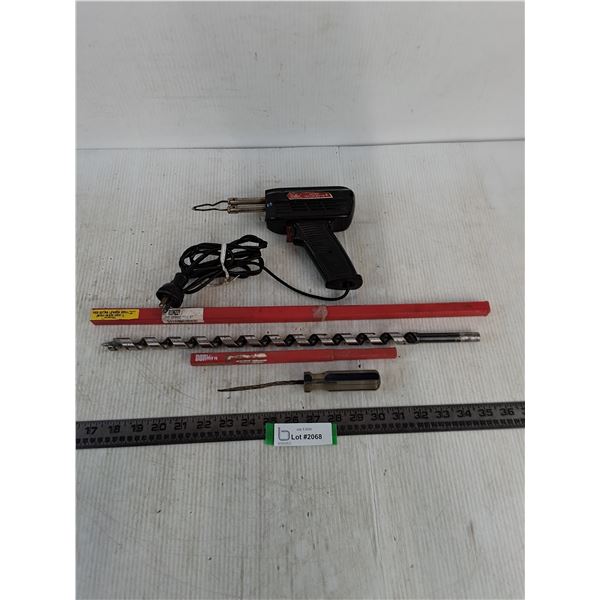 Weller Solder Gun - Untested, Long Drill Bits, Misc.